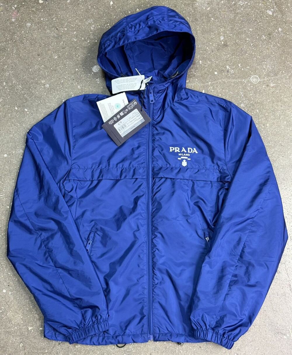 Prada Re-nylon Blue Hooded Jacket